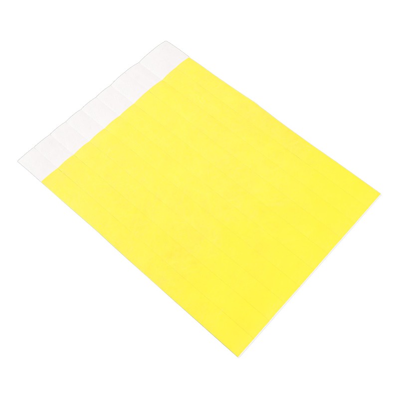 500PCS Paper Wristband Yellow Bracelets Disposable Waterproof Tear Resistant Paper