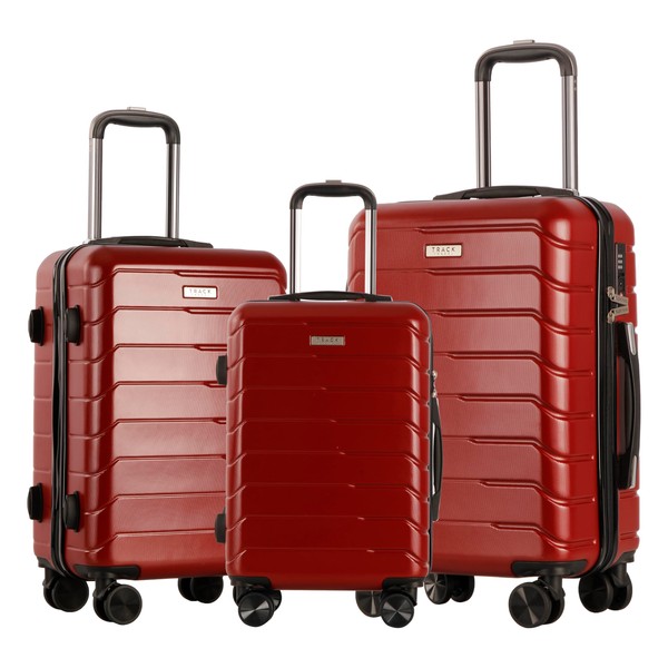 TRACK TRAVEL 3 Piece Luggage Set ABS+PC Expandable Hardshell TSA