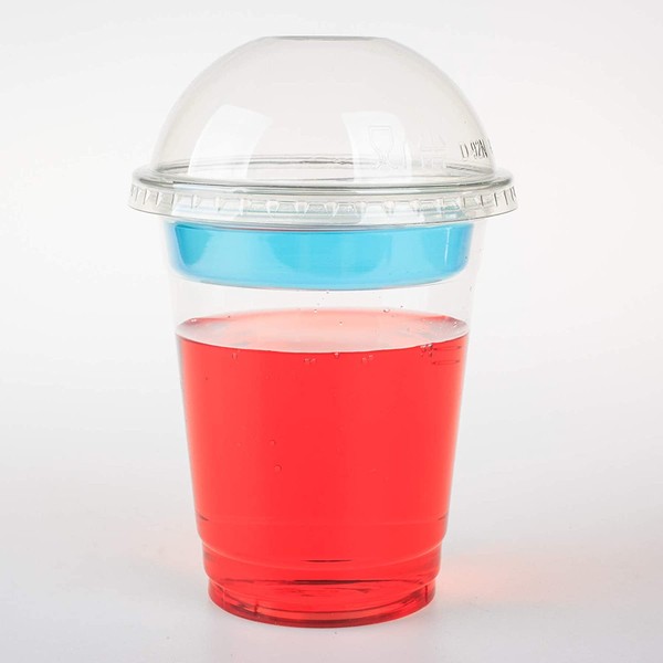 GOLDEN APPLE, 12oz-30sets Clear Cups with 2oz Insert & Dome lids No hole, Dessert Cup
