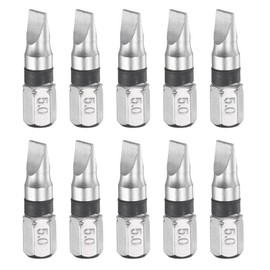 sourcing map 10pcs Slotted Screwdriver Bit SL5 1/4" Hex Shank 25mm/1" Length Magnetic Flat Head Hex Bits S2 Steel Electric Screw Driver Bit