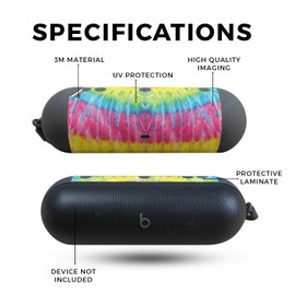 Glossy Glitter Speaker Skin Compatible with Beats Pill (2024) - Tie Dye 2 - Premium 3M Vinyl Protective Wrap Decal Cover - Easy to Apply | Crafted in The USA by MightySkins