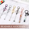 Tondiamo 12 Pcs Beadable Keychains Bars Bulk Blank Beaded Metal