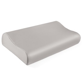 THXSILK 19 Momme Mulberry Silk Cushion Cover for Contour Memory Foam Cushion Latex Pillowcase Cervical Cushion Cover Hypoallergenic Washable (61 x 35.6 x 12/10 cm, Grey