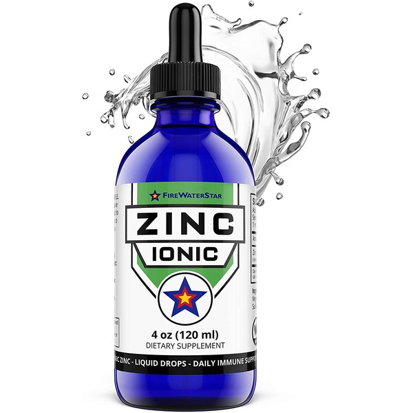 Liquid Zinc Drops - Ionic Zinc Sulfate Supplement - 4oz - Organic - Non-GMO - Daily Immune System Support for Adults and Children