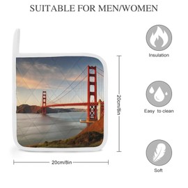 Golden Gate Bridge Pot Holders Pot Holders Sets 2 Pack Pot Holders for Kitchen Heat Resistant Oven Hot Pads Large Potholders Multipurpose Hot Pads Washable Potholders