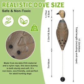 ARCHEREST Dead Dove Dummy Bumper Toys for Waterfowl Hunting Retriever Dog Training, Floating Bird Dummy Trainer Outdoor Soft Durable Outdoor Soft Realistic Fowl