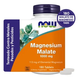 Malato Magnesio 1000mg Fórmula Potente 180 Tabletas