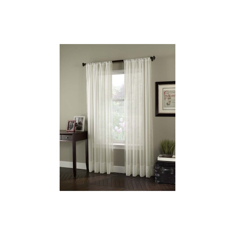 Curtainworks Soho Voile Sheer Curtain Panel, 59" by 95", Oyster