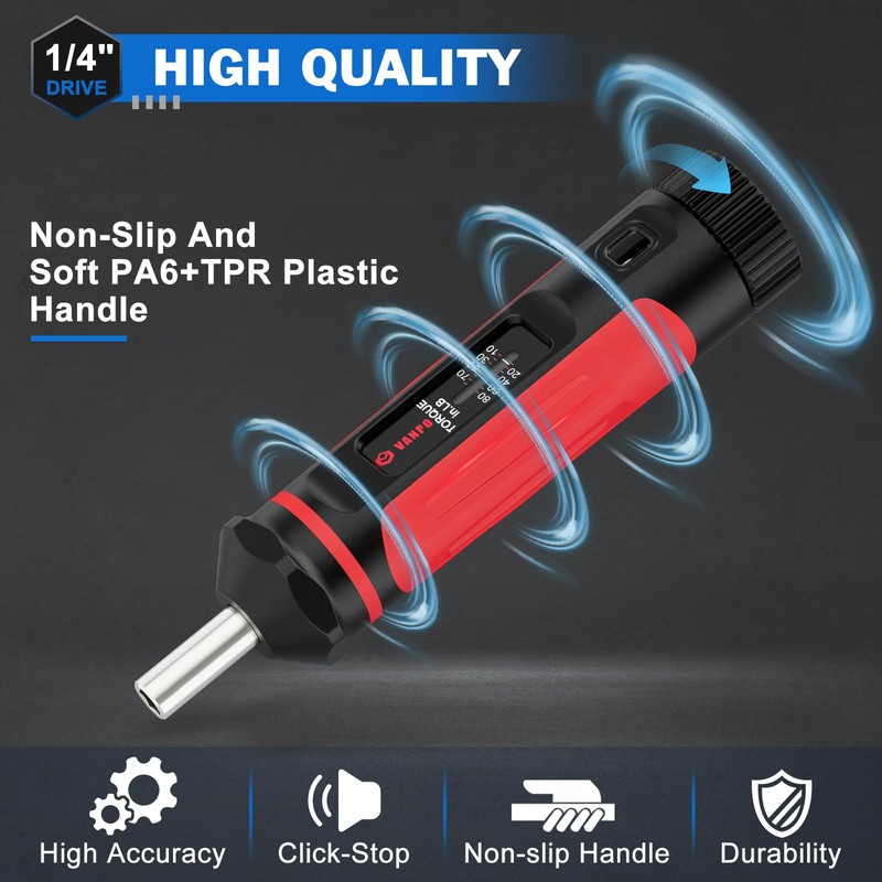 VANPO Torque Screwdriver, 10-80In-lb Torque Screw Driver Wrench Driver Set,