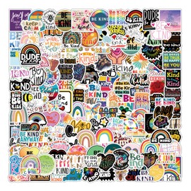 200Pcs Be Kind Stickers Pack, Inspirational Quote, Motivational Saying Aesthetic Decal | Vinyl Waterproof Kindness Stickers for Water Bottle,Laptop,Phone,Scrapbook,Journal for Kids Teens Adults