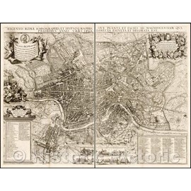 Historic Map - Romae Ichnographia et Hypsographia Sive Planta et Faies Ad Magnificentiam Qua Prioribus Annis Urbs Ipsa Directa Exculta et Decorata Est, 1679 v1 30in x 24in