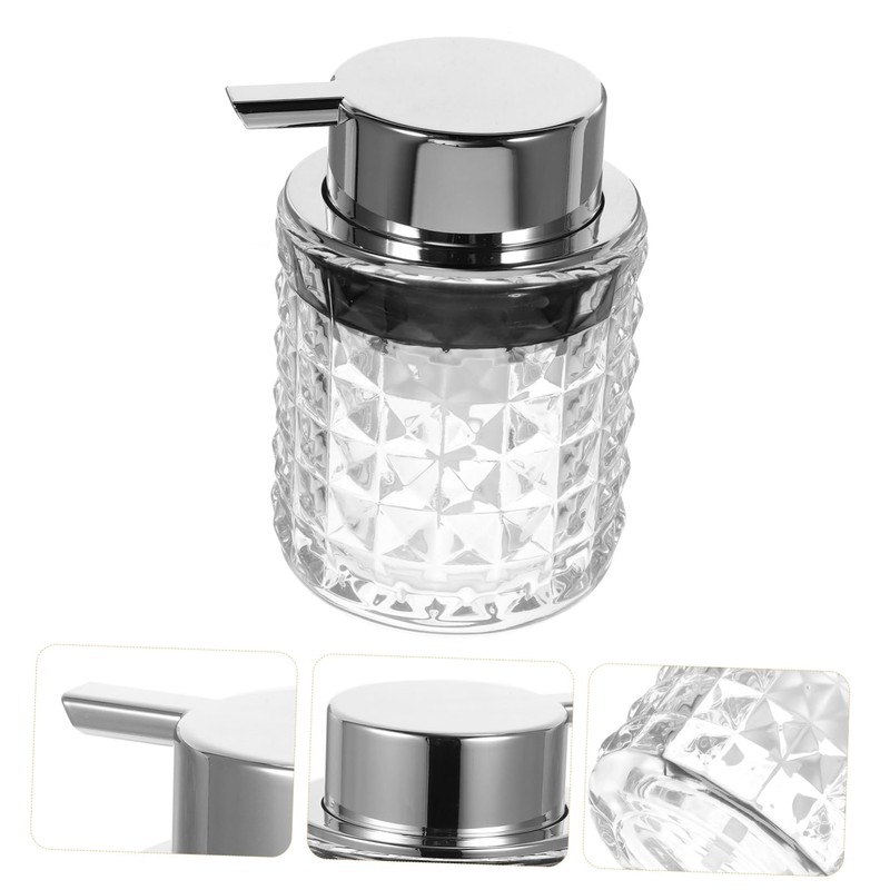 Mobestech Hand Soap Dispenser with Pump Elegant Diamond Patterned Refillable