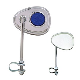 Fenix Cycles V Bicycle Mirror Chrome, Blue Reflector