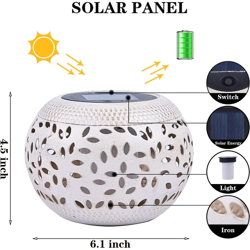Solar Table Lights Outdoor Waterproof - 2 Pack Dancing Flickering