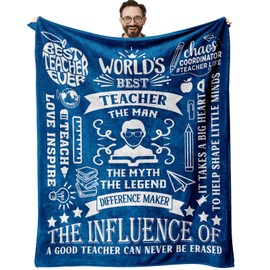 Christmas Teacher Gifts for Men Throw Blanket 60"x50", Male Teacher Gifts, Teacher Appreciation Gifts, Teacher Xmas Gift Ideas, Birthday Gifts for Male Teachers, Thank You Teachers Gifts from Students