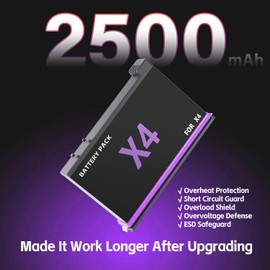 Azonpower 360 X4 Battery(3-Packs) with Fast Charger Hub Campatible with 360 X4 Battery 2500mAh,Quick Portable 3 Channel Charging Storage Station with Misro SD Card Accessories Slots