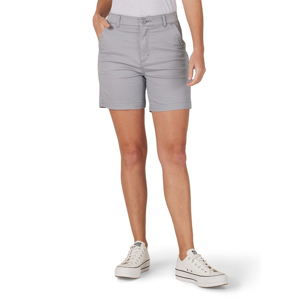 Lee Women's Ultra Lux Carpenter Short, New Gray, 4