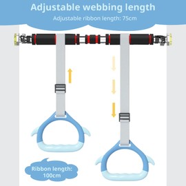 EACHPT Gymnastics Rings for Kids, Childrens Home Fitness Training Equipment Gymnastic Rings with Adjustable Buckle,Pull up Rings Athletic Fitness | Home Workout Muscle Training Equipment