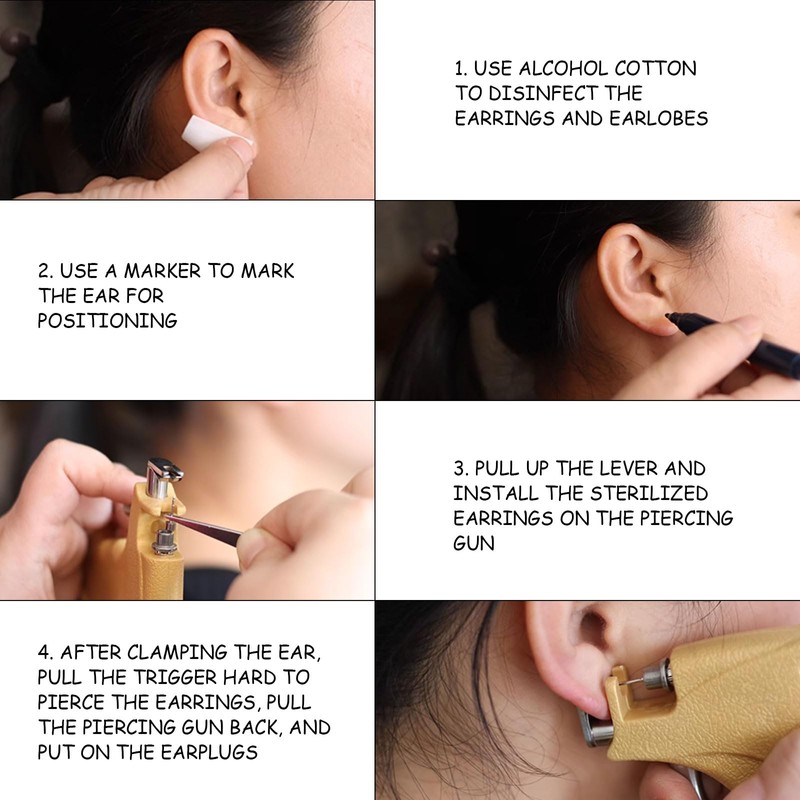 Ear Piercing Kit, Ear Piercing Gun Set, Ear piercing painless