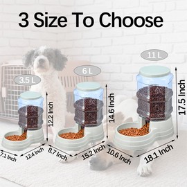 Gravity Automatic Pet Feeder for Large Breeds,6L Dog Food Feeder Dispenser with Detachable Top Lid,Large Capacity Dry Food Storage Bowl for Pet