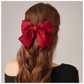 Inilbran Vintage Bow Hair Clips Satin Bow Hair Clips Silk Hair Clip Retro Bow Knot Hair Accessories Satin Ribbion Bow Knot Clip Headpiece for Women and Girls Headpiece