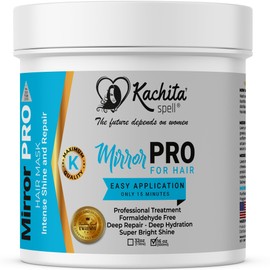 Kachita Spell MirrorPRO 16oz Hair Mask & Deep Conditioner with Argan Oil and Keratin | Repairs Dry, Damaged Hair Professional Hair Treatment, Deep Hydration, Super Gloss/Shine, Frizz-Free Hair