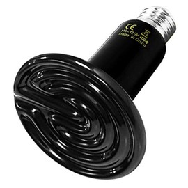 Simple Deluxe 100W 1-Pack Ceramic Heat Emitter Reptile Heat Lamp Bulb No Light Emitting Brooder Coop Heater for Amphibian Pet & Incubating Chicken