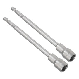 CoCud Magnetic Nut Screwdriver, 13 mm Socket Wrench 1/4 Inch Hex Shank, CR-V Steel Long Hex Wrench - (Applications: for Repair of Car Spare Parts), Pack of 2