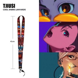 TJIUSI Anime Lanyard Momo Lanyard with Lucky Cat icon Keychain Cute Anime Neck Lanyard Funny Anime Merch Party Supplies for Women Men Teachers