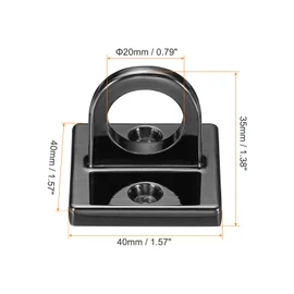 PATIKIL Pad Eye Plate U Hooks, Metal Ceiling Hook Wall Mount Loop with Screws Hardware Ring Hooks for Hanging Ropes in Queue Barrier, Black