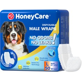 HONEY CARE All-Absorb A24 Male Dog Wrap, 50 Count, Large