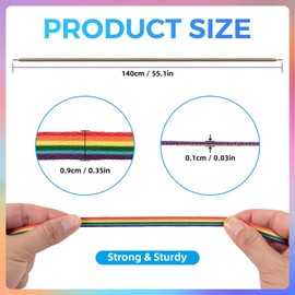 STOUUMOW 4 Pairs Rainbow Laces, Pride Sticker, Colourful Shoelaces, Chucks for Trainers, Sports Shoes, 140 cm