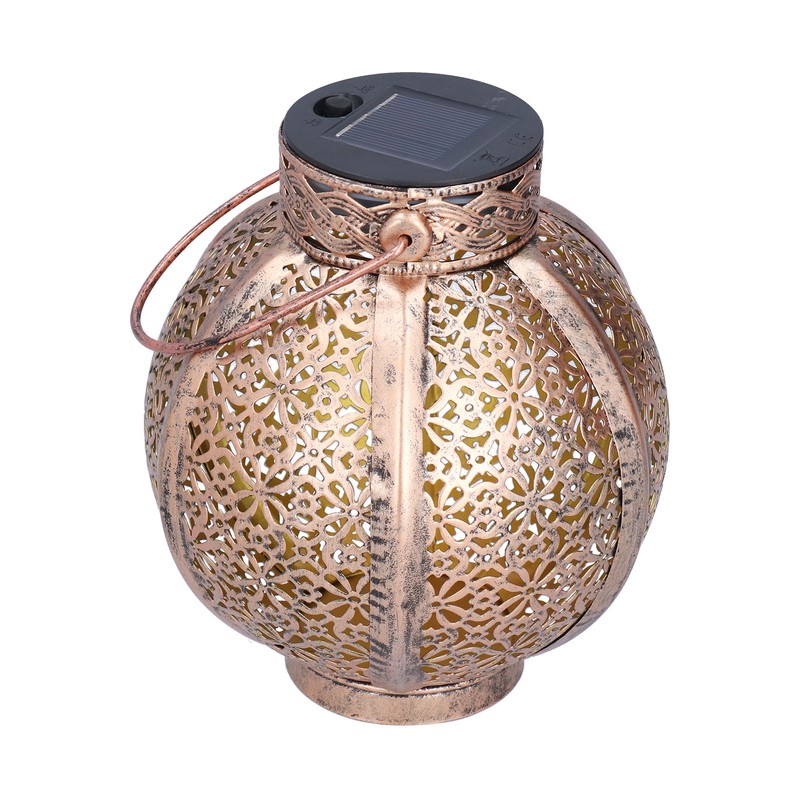 Solar Hollow Light Waterproof Retro Style Solar Landscape Hollow Lantern