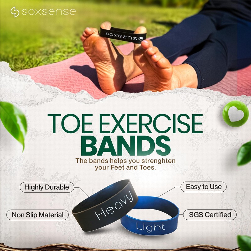 Soxsense Toe Stretcher Bands - Toe Spacers for Bunion Correction,