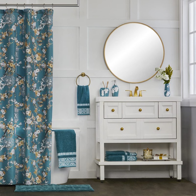 SKL Home Vern Yip Floral Lanterns Soap/Lotion Dispenser, Teal