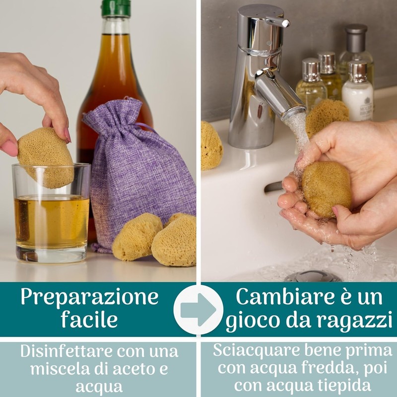 Natürlicher Mediterraner Schwamm für den Körper, nicht synthetisch (5 Stück