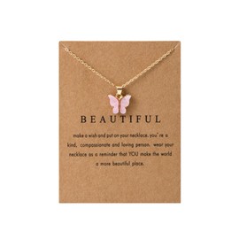 Colorful Butterfly Necklace Sets for Women Butterfly Pendant Bulk Necklaces