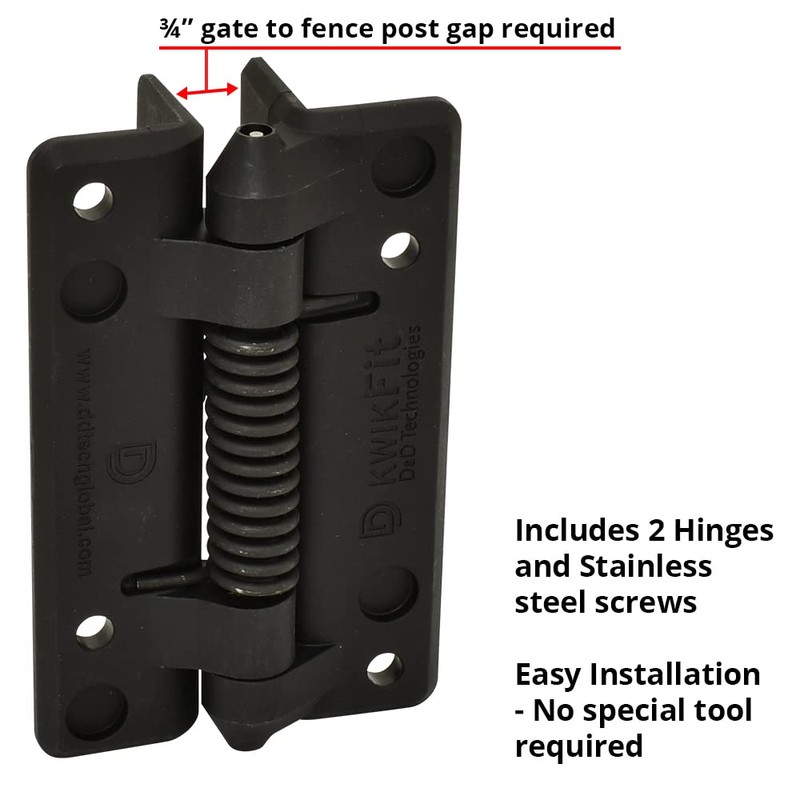 D&D Technologies KF3SPS KwikFit Polymer General Purpose Gate Hinge, for
