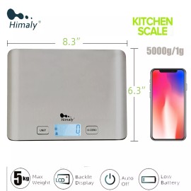 Himaly Digital Electronic Kitchen Food Diet Jewelry Scale Weight Balance 5KG/1g Mini