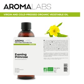 ORGANIC - EVENING PRIMROSE Oil - 100mL - 100% Pure, Natural, Cold Pressed And AB Certified - AROMA LABS (French Brand)