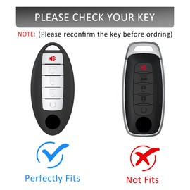 for Nissan Heavy Key Fob Cover with Keychain Zinc Alloy Metal Key Fob Case Compatible with Altima Armada Maxima Murano Sentra Rogue Pathfinder (Round Buckle)