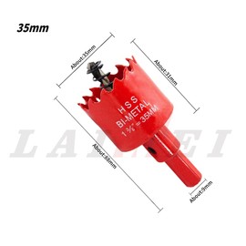 Laiwei Bi-Metal Hole Saw Drill Bit HSS Hole Cutter with Mandrel for Wood and Metal (35 mm)