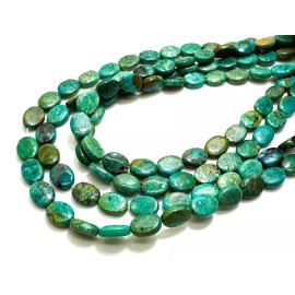 Perfect Gems Natural Genuine Blue Turquoise Flat Oval Polished Smooth Gemstone Beads PGS391C