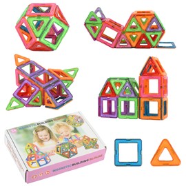 Vjonnl Magnetic Building Blocks Toys 38PCS for 3 4 5 6 7 8+ Year Old Boys Girls Toddler Christmas Birthday Gift Magnetic Tiles Kids Magnet Magnatiles Set STEM Toy Educational Construction Learning