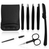 7-Piece Stainless Steel Tweezers Set, Precision Tweezers Set, Professional Eyebrow