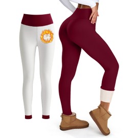 Bluemaple Fleece Lined Leggings Women High Waisted Tummy Control Thermal Warm Winter for Women Workout Yoga Pants