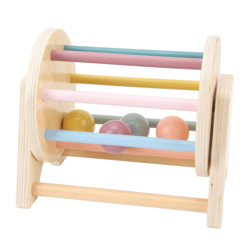 Wooden Rattle Rolling Drum Logic Thinking Hand Eye Coordination Safe