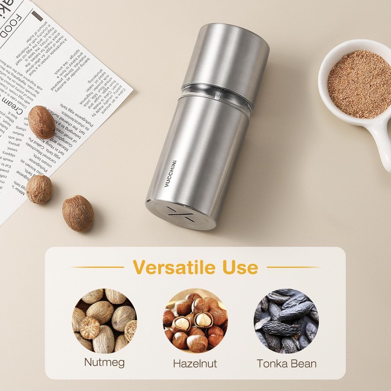 Vucchini Stainless Steel Nutmeg Grinder for Powder
