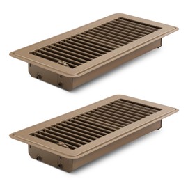 2Pcs 4x10 Inch Floor Registers, Heavy Duty Metal Hot Air Vent Covers with Rust-Proof Finish for Home Heater Grilles