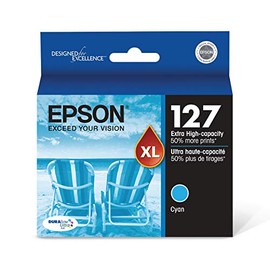 EPSON T127 DURABrite Ultra Ink Standard Capacity Cyan Cartridge (T127220-S) for select Epson Stylus and WorkForce Printers